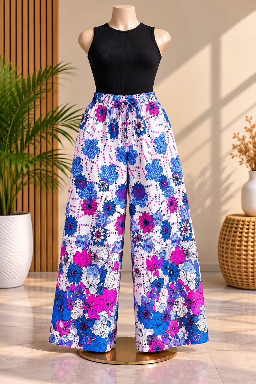 Hibiscus & Cobalt Botanical Palazzo
