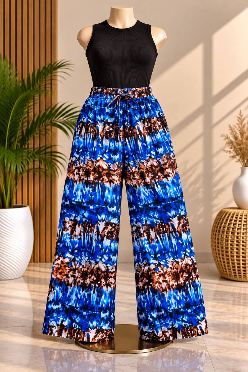 Electric Cobalt Ocean Batik Palazzo