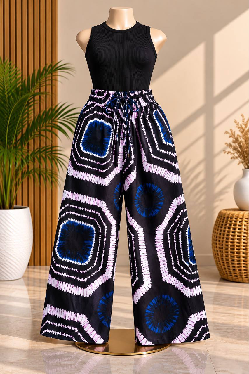 Indigo Bullseye Concentric Palazzo