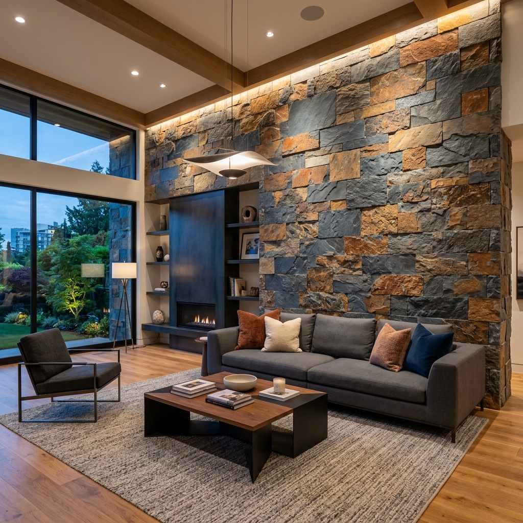 Interior Stone Feature Walls